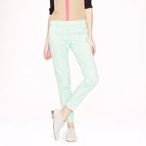 J.Crew Cafe Capri in Mint Green Cotton Eyelet